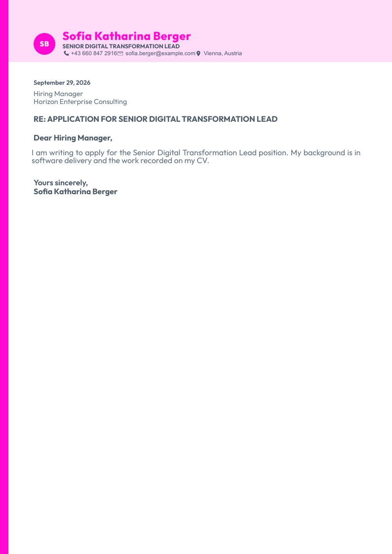 Circle Minimalist cover letter preview