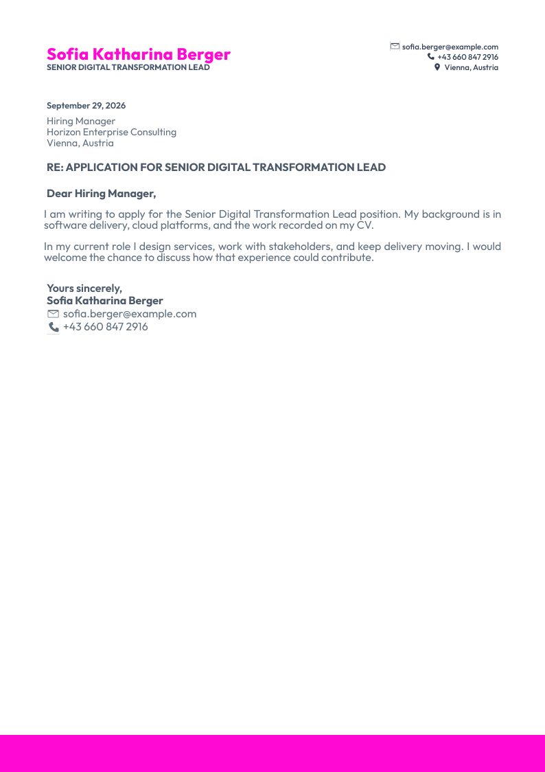 Corporate Navy cover letter preview