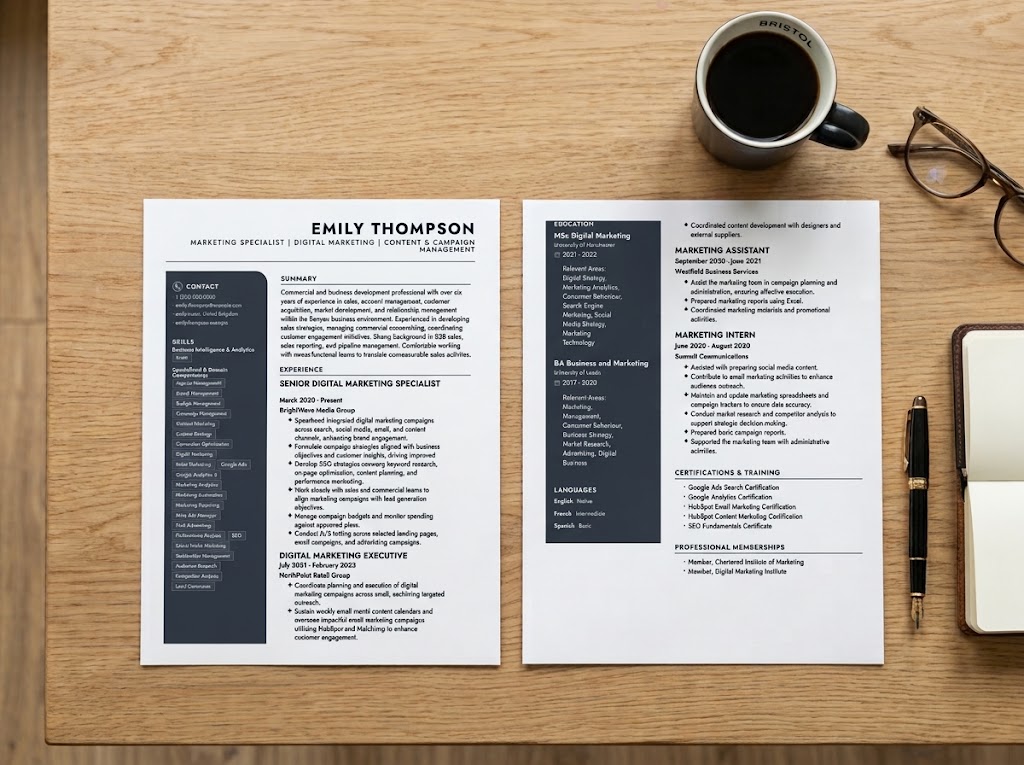 Soft Sidebar resume template